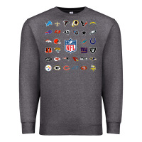 Charcoal Heather american football team collage    wall art Premium Sweatshirt - PixelFlow