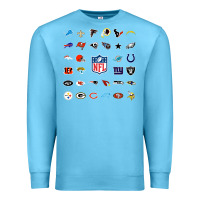 Ocean Blue american football team collage    wall art Premium Sweatshirt - PixelFlow