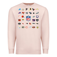 Pale Pink american football team collage    wall art Premium Sweatshirt - PixelFlow