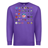 Purple american football team collage    wall art Premium Sweatshirt - PixelFlow