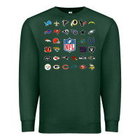 Sports Green american football team collage    wall art Premium Sweatshirt - PixelFlow