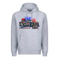 Heather Grey america Premium Hoodie - SublimationCraftShop