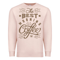 Pale Pink The Best Morning Coffee Premium Sweatshirt - PixelFlow