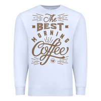 White The Best Morning Coffee Premium Sweatshirt - PixelFlow