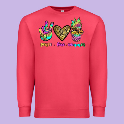 Peace Love Summer Premium Sweatshirt Designed By Jahusdesignshop