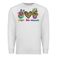 Oatmeal Heather peace love summer Premium Sweatshirt - JahusDesignShop