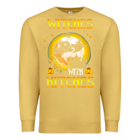 Antique Gold witches with hitches funny halloween costume gift Premium Sweatshirt - PixelFlow