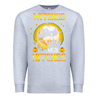 Heather Grey witches with hitches funny halloween costume gift Premium Sweatshirt - PixelFlow