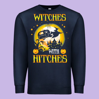 Witches With Hitches Funny Halloween Costume Gift Premium Sweatshirt Designed By Pixelflow
