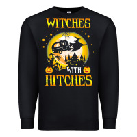 Black witches with hitches funny halloween costume gift Premium Sweatshirt - PixelFlow
