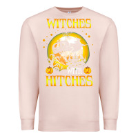 Pale Pink witches with hitches funny halloween costume gift Premium Sweatshirt - PixelFlow