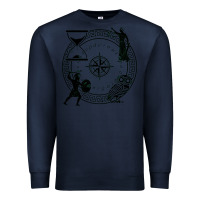 Navy the four stoic virtues Premium Sweatshirt - PixelFlow