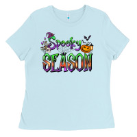 Baby Blue Halloween Spooky Season Ladies Tee - FaDigitalArtStudio