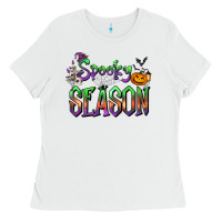 White Halloween Spooky Season Ladies Tee - FaDigitalArtStudio