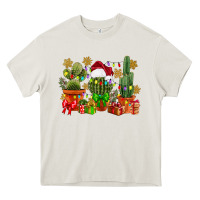 Cream christmas cactus Heavy Core Tee - CowGirlArtShop