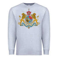 Heather Grey Iran Coat of arms Flag souvenir Iranian Persian Premium Sweatshirt - PixelFlow