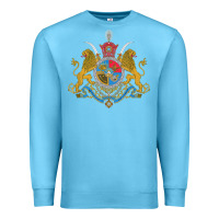 Ocean Blue Iran Coat of arms Flag souvenir Iranian Persian Premium Sweatshirt - PixelFlow