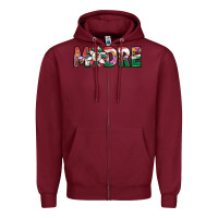 Burgundy mexican flag sunflower madre Zipper Hoodie - JahusDesignShop
