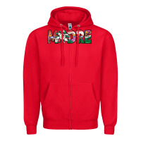 Red mexican flag sunflower madre Zipper Hoodie - JahusDesignShop