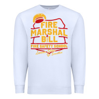 White fire marshal bill fire safety school funny firefighter t shirt Premium Sweatshirt - PixelFlow