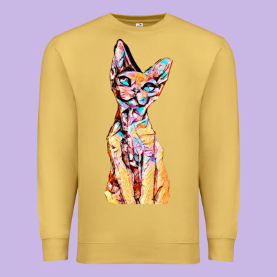Colorful Cat Premium Sweatshirt Designed By Pixelflow
