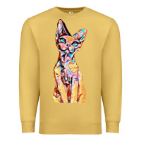 Antique Gold Colorful Cat Premium Sweatshirt - PixelFlow