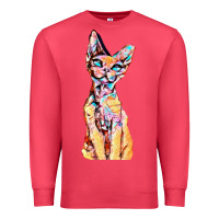 Cardinal Colorful Cat Premium Sweatshirt - PixelFlow