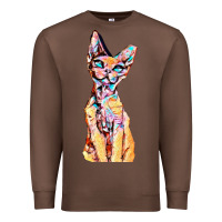 Chestnut Colorful Cat Premium Sweatshirt - PixelFlow