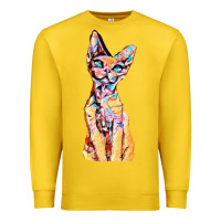 Lemon Colorful Cat Premium Sweatshirt - PixelFlow