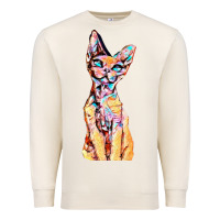 Sandshell Colorful Cat Premium Sweatshirt - PixelFlow