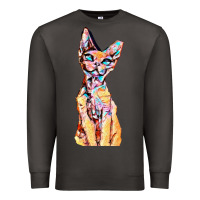 Smoke Colorful Cat Premium Sweatshirt - PixelFlow