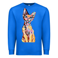 True Royal Colorful Cat Premium Sweatshirt - PixelFlow