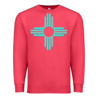 Cardinal New Mexico Zia Sun in Turquoise Blue Premium Sweatshirt - PixelFlow