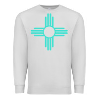 New Mexico Zia Sun In Turquoise Blue Premium Sweatshirt | Teevron