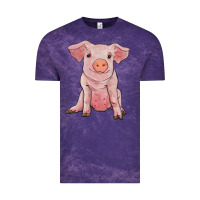Cloud Purple sitting pig Vintage Tee - RanaPortraitStore