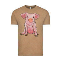 Vintage Coffee sitting pig Vintage Tee - RanaPortraitStore