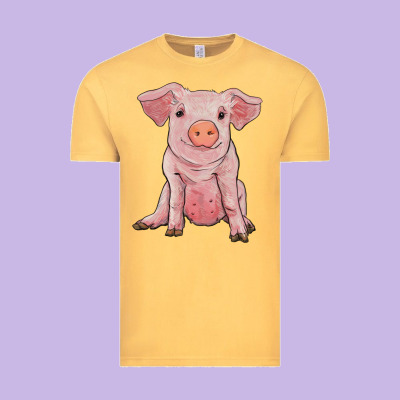 Sitting Pig Vintage Tee Designed By Ranaportraitstore