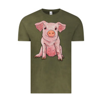 Vintage Olive sitting pig Vintage Tee - RanaPortraitStore