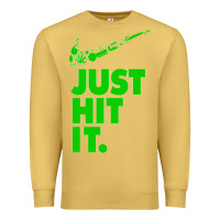 Antique Gold Just Hit It Cannabis Weed Vintage Retro Design for Weed Lover Premium Sweatshirt - SnappyArt
