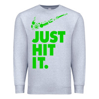 Heather Grey Just Hit It Cannabis Weed Vintage Retro Design for Weed Lover Premium Sweatshirt - SnappyArt