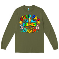 Army Green Field Day Let The Games Begin Long Sleeve Tee - CowhideDigitalArt