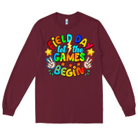 Burgundy Field Day Let The Games Begin Long Sleeve Tee - CowhideDigitalArt