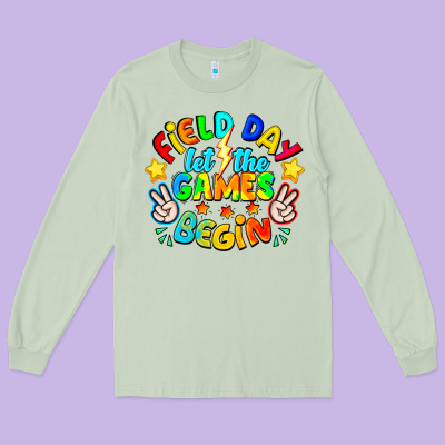 Field Day Let The Games Begin Long Sleeve Tee Designed By Cowhidedigitalart