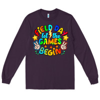 Plum Field Day Let The Games Begin Long Sleeve Tee - CowhideDigitalArt