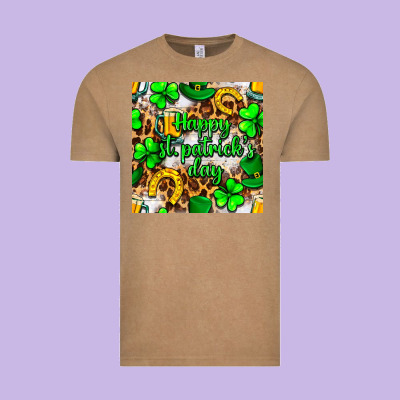 Happy St. Patrick's Day Pattern Digital Paper Vintage Tee Designed By Bundleandbundleshop