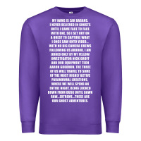 Purple MY NAME IS ZAK BAGANS - GHOST ADVENTURES Premium Sweatshirt - SnappyArt