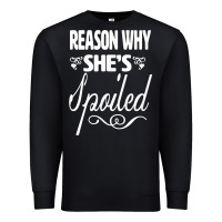 Black the reason she is spoiled couples matching set valentines t shirt Premium Sweatshirt - SnappyArt