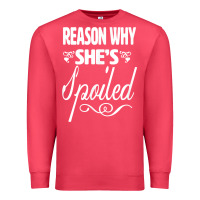Cardinal the reason she is spoiled couples matching set valentines t shirt Premium Sweatshirt - SnappyArt