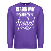 Purple the reason she is spoiled couples matching set valentines t shirt Premium Sweatshirt - SnappyArt