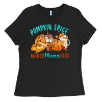 Black Pumpkin Spice Make Mama Nice Ladies Tee - FaDigitalArtStudio